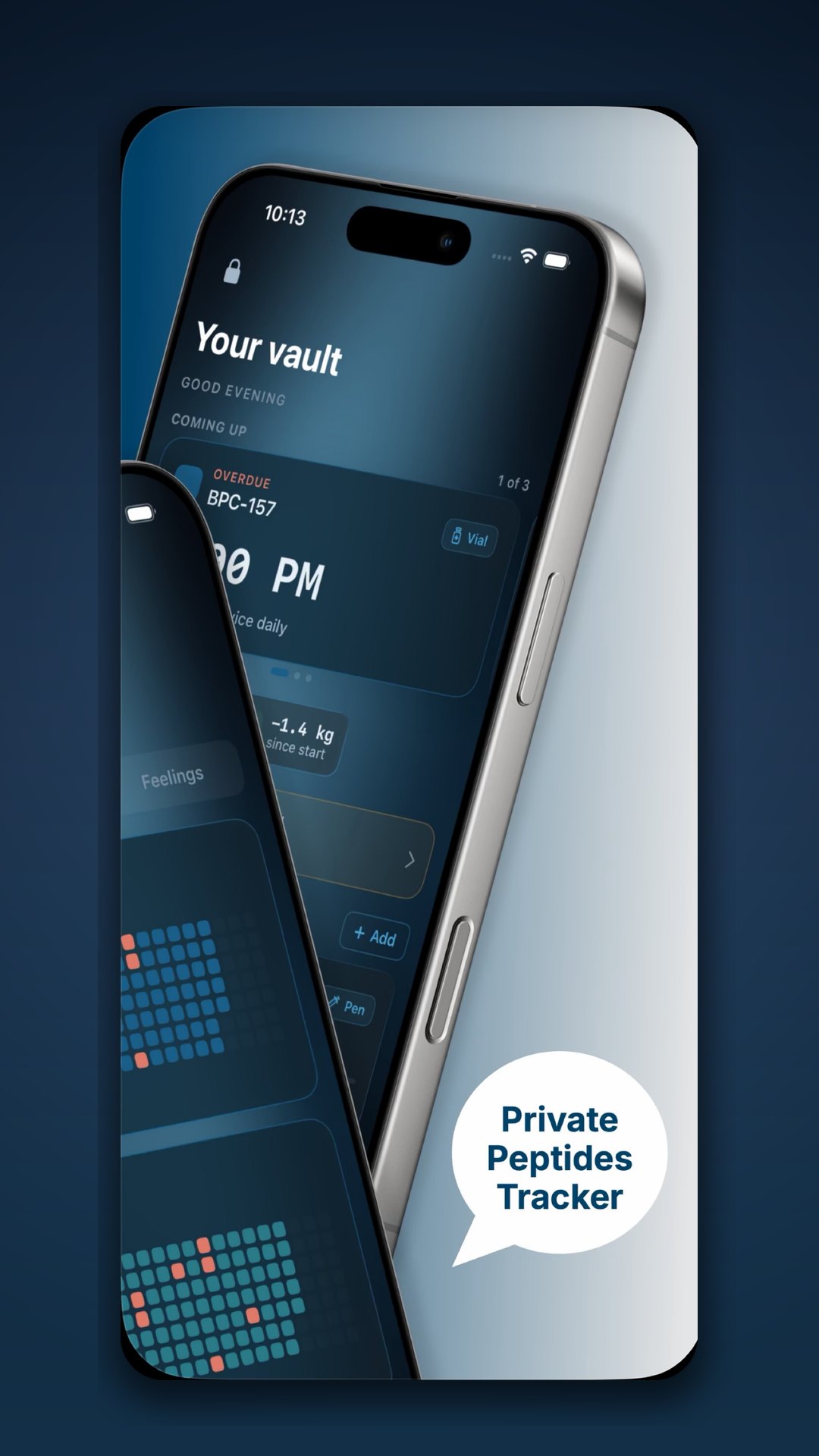 Your vault — private peptides tracker